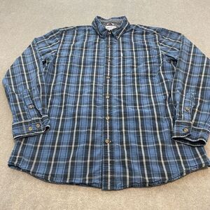 Carhartt Plaid Shirt Mens Size L Faded Distressed Bellevue‎ Long Sleeve 102202